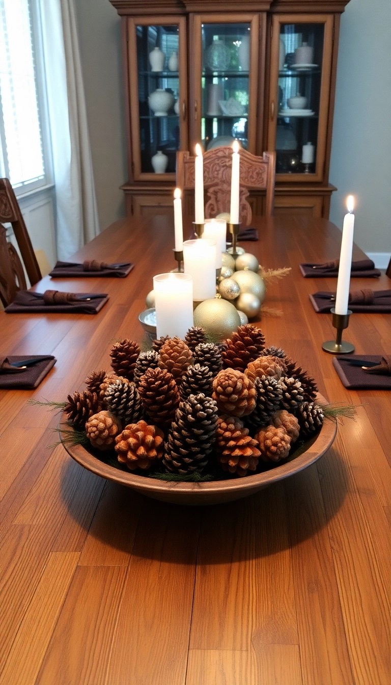 25 Stunning DIY Christmas Decor Ideas That Will Wow Your Guests This Holiday Season! - 1. Rustic Pinecone Centerpiece