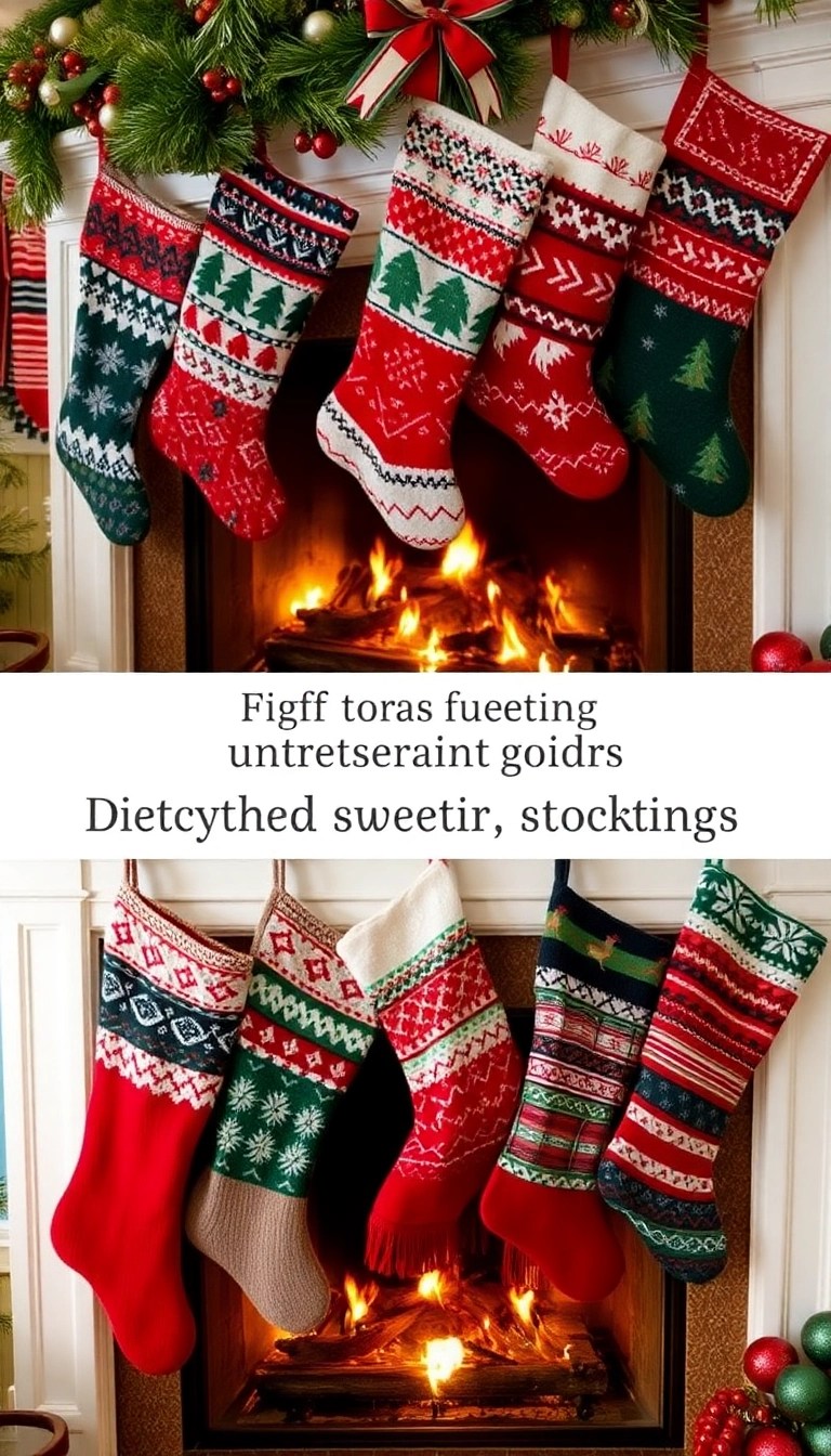 25 Stunning DIY Christmas Decor Ideas That Will Wow Your Guests This Holiday Season! - 10. Recycled Sweater Stockings