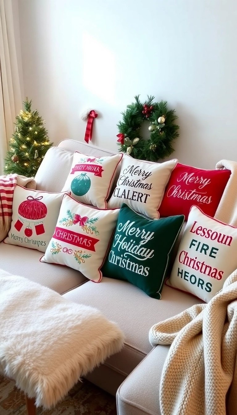 25 Stunning DIY Christmas Decor Ideas That Will Wow Your Guests This Holiday Season! - 13. Festive Pillow Covers