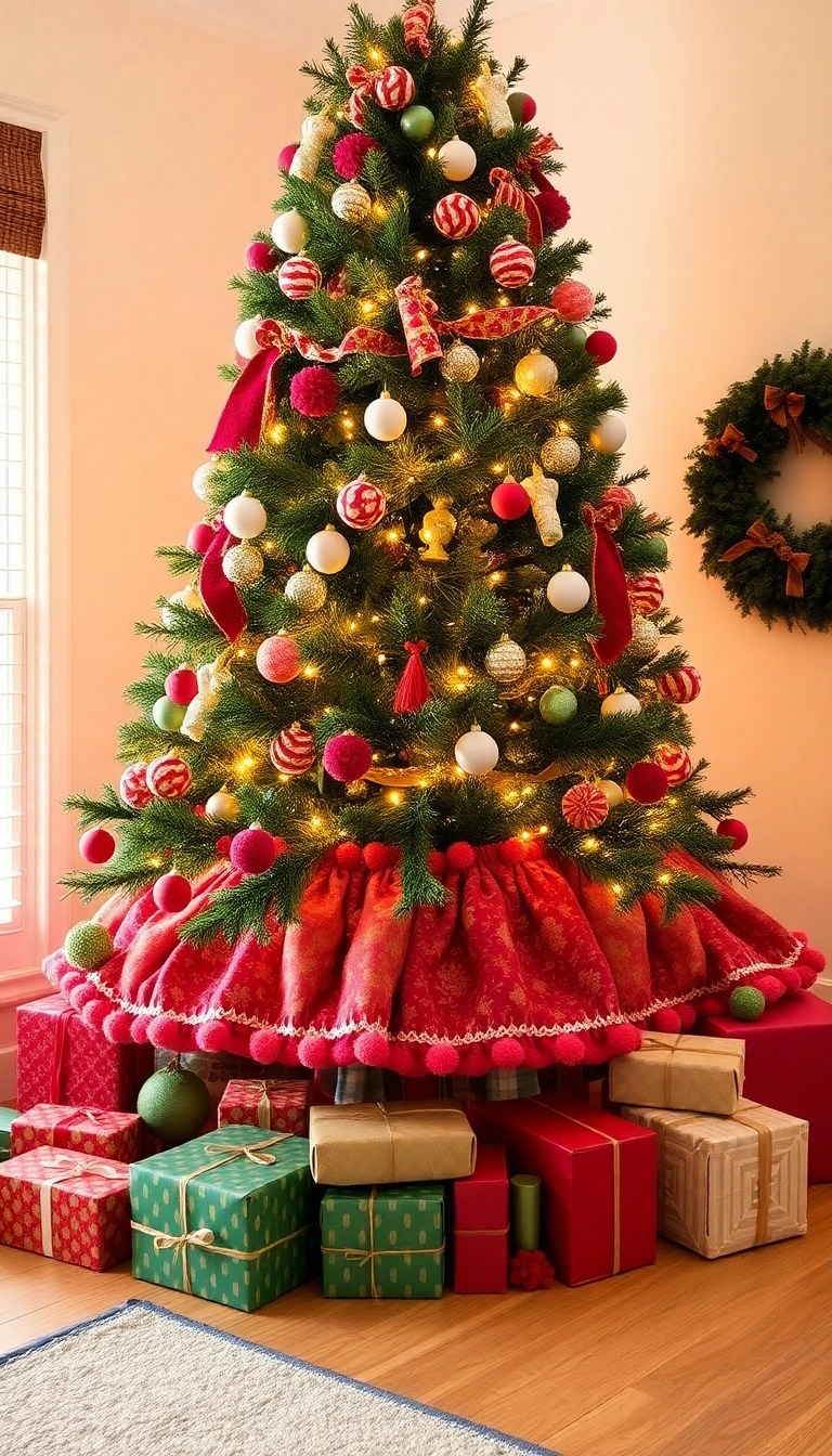 25 Stunning DIY Christmas Decor Ideas That Will Wow Your Guests This Holiday Season! - 14. DIY Christmas Tree Skirt