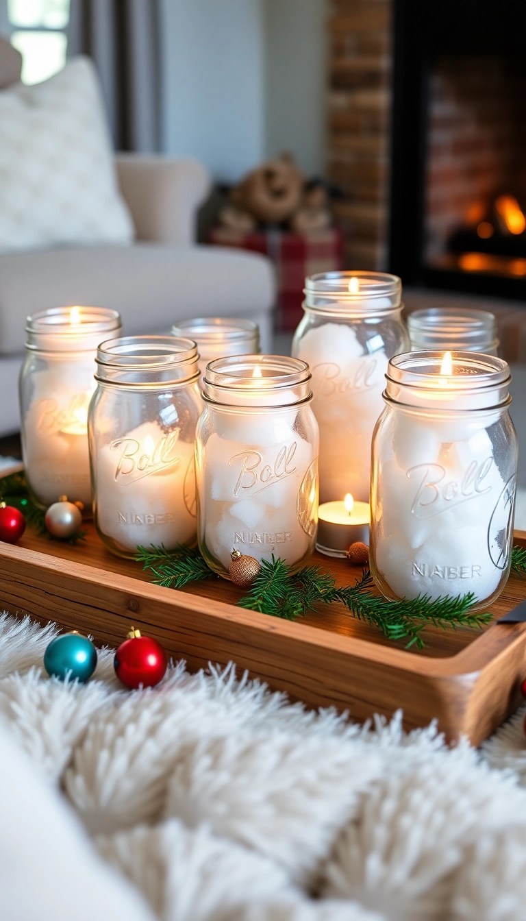25 Stunning DIY Christmas Decor Ideas That Will Wow Your Guests This Holiday Season! - 3. Mason Jar Candle Holders