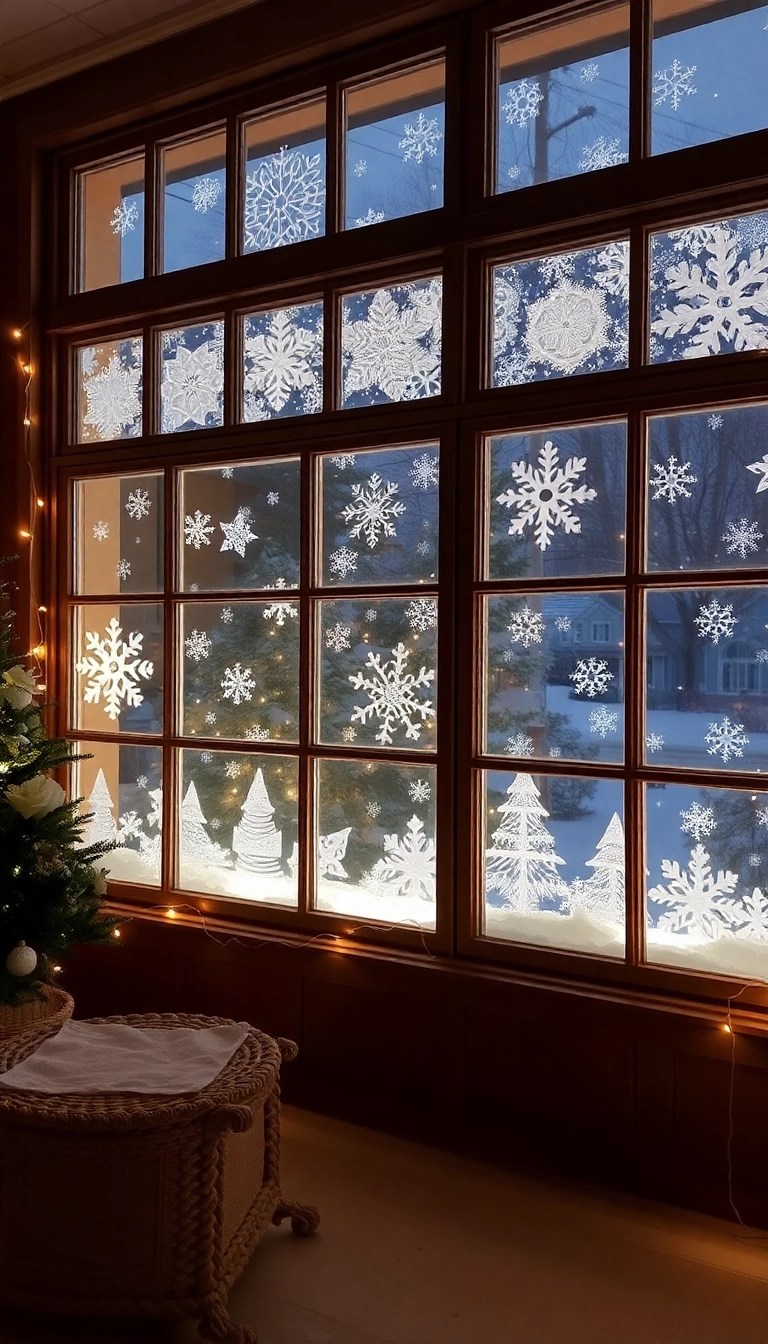 25 Stunning DIY Christmas Decor Ideas That Will Wow Your Guests This Holiday Season! - 5. Snowy Window Decorations